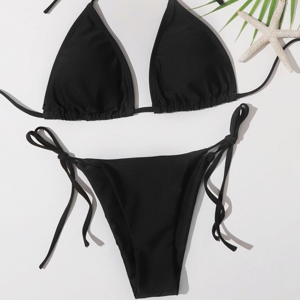 ROMWE triangle tie side bikini